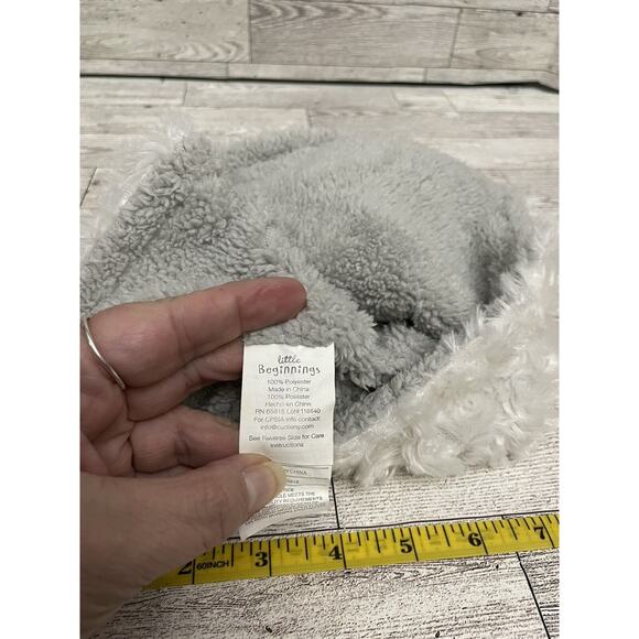 Little Beginnings White Baby Bear Lovey Security Blanket Swirl Minky Plush - Picture 5 of 7